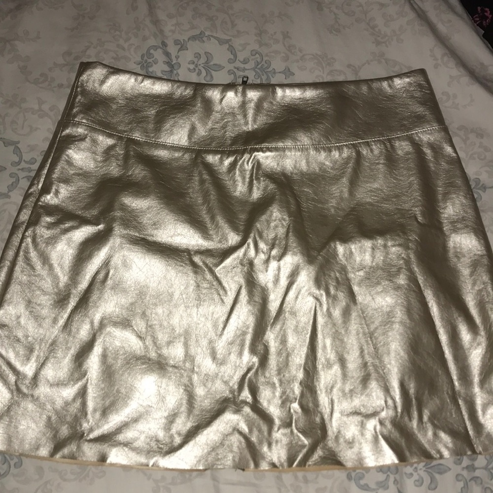 Gold mini skirt